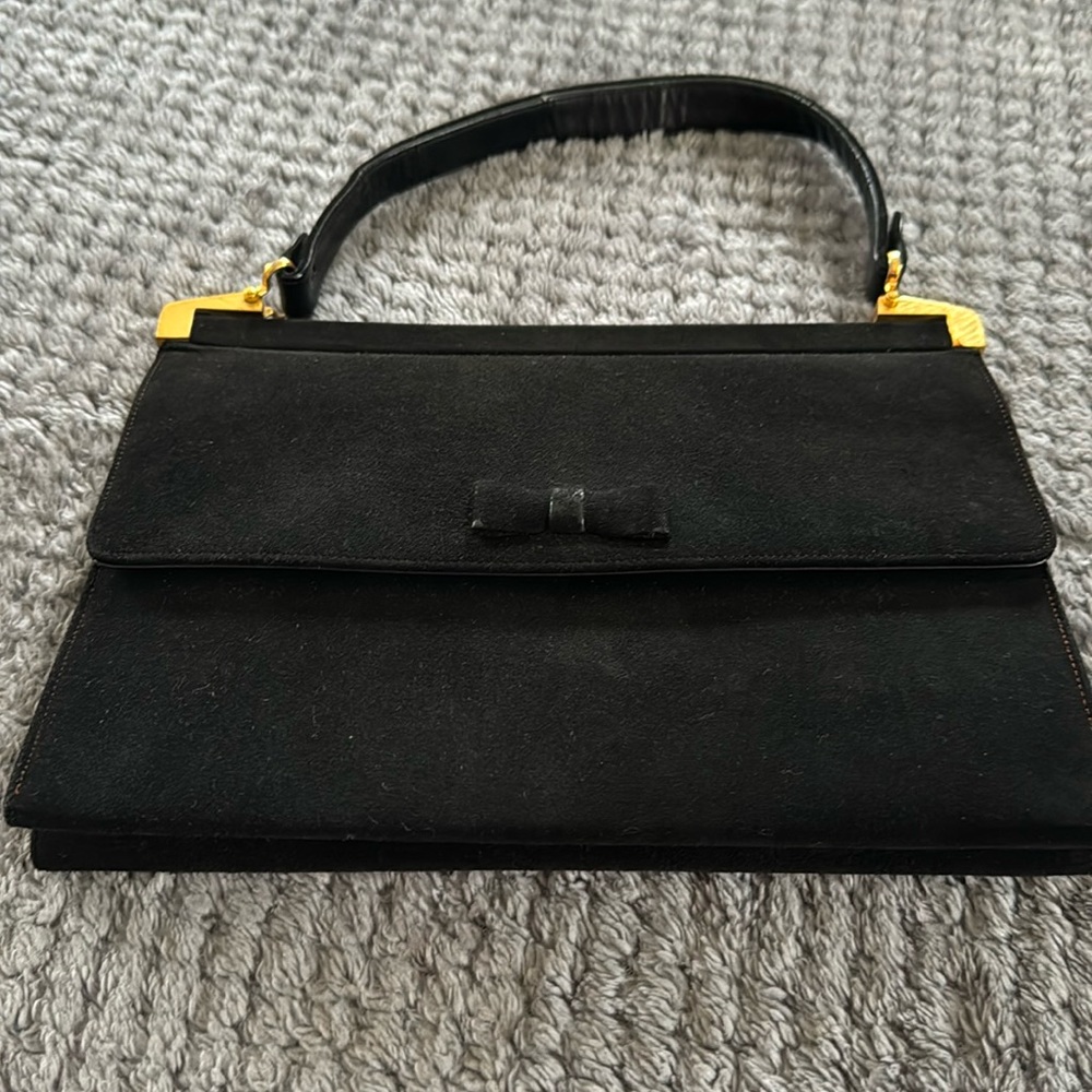 Vintage Bienen-Davis suede leather satin lined purse gorgeous quality feminine